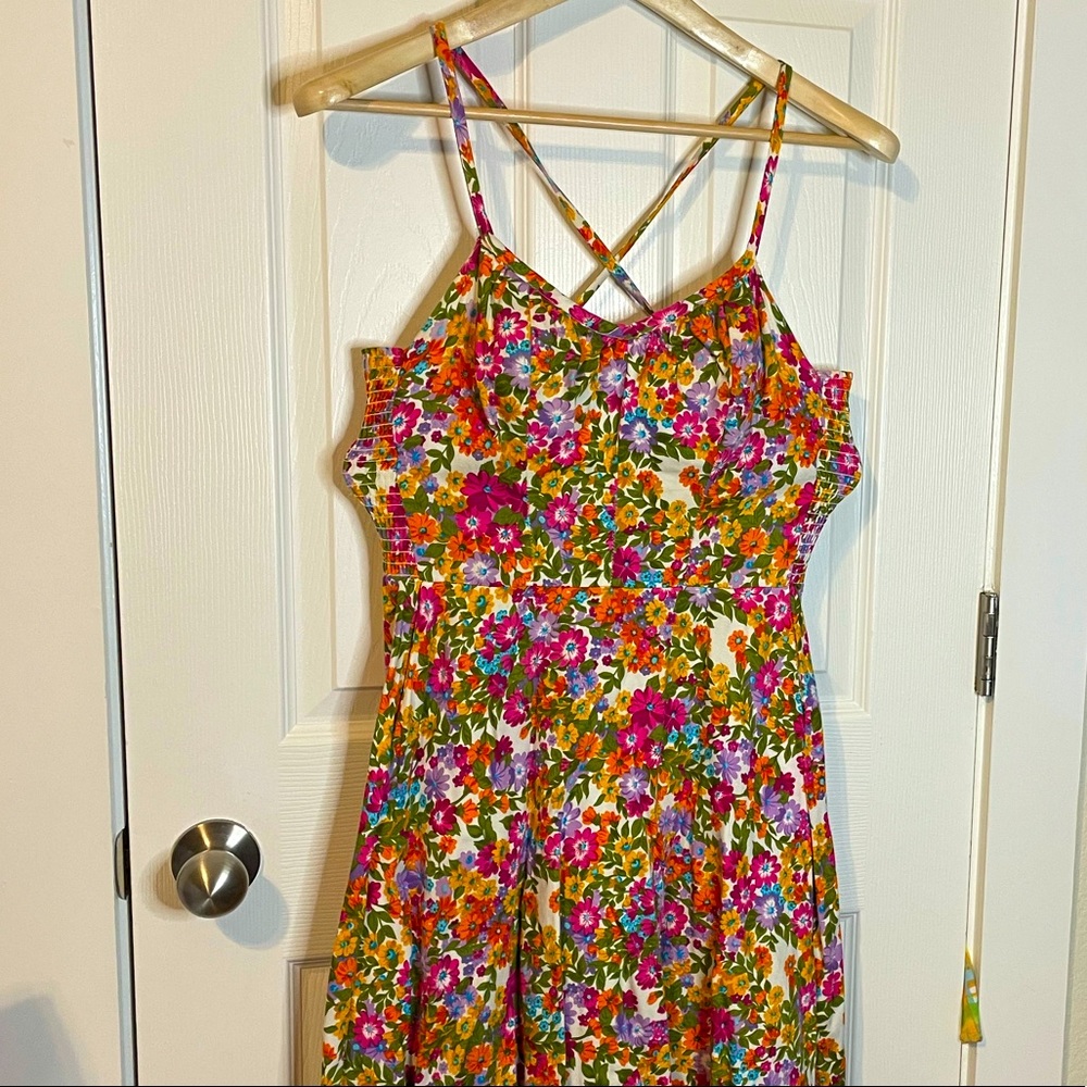 VTG 50s floral sun dress w/ pockets! sz S